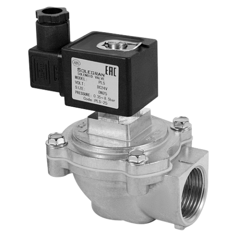 Электромагнитный клапан Солегран PLS-25 230VAC 2/2 НЗ BSP 1"